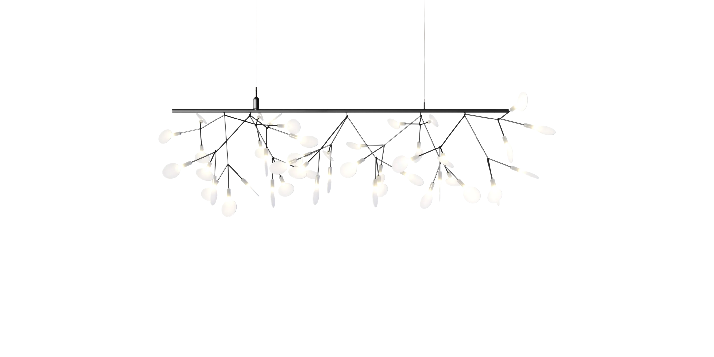 Front view Heracleum Endless Nickel Suspension Light
